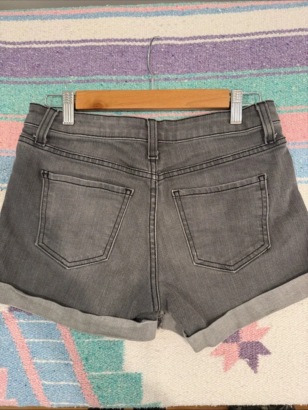 Lux Gray Rolled Hem Denim‎ Shorts – Size 2